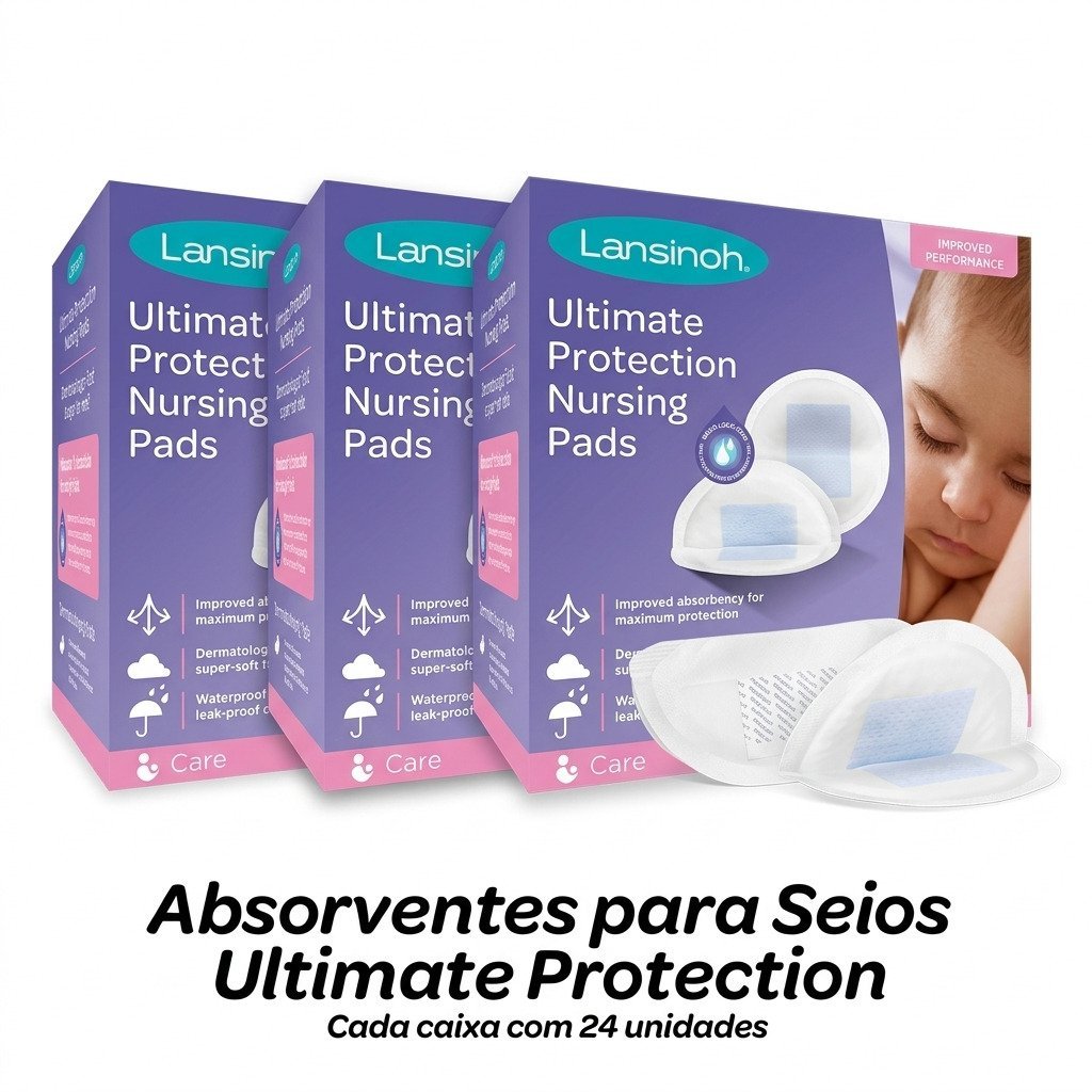 Absorvente para seios Lansinoh Ultimate Protection com alta absorção e proteção contra vazamentos kit leve 3 pague 2
