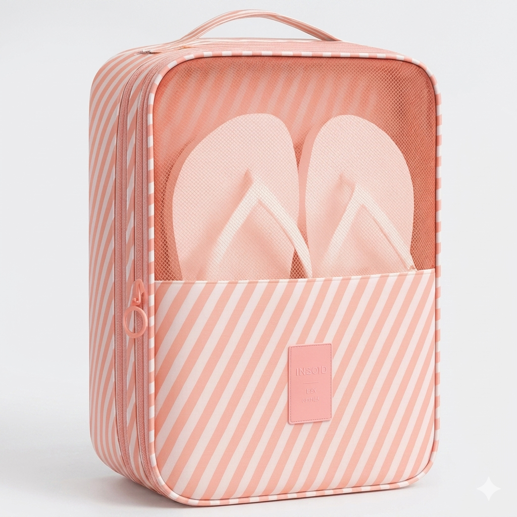 bolsa porta calcados maternidade organizador sapatos viagem impermeavel rosa