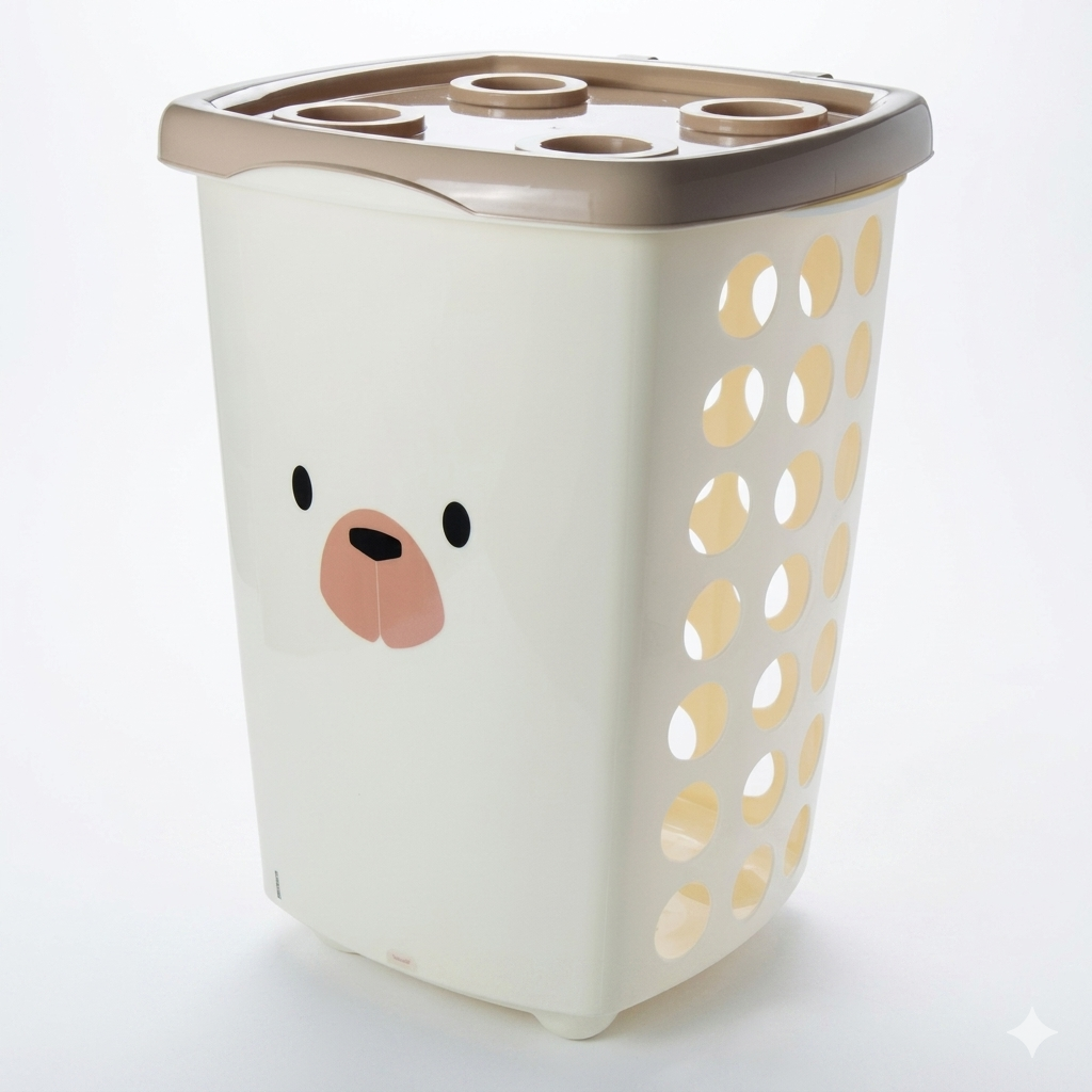cesto de roupa suja infantil para quarto de bebê com tampa organizador urso fofo resistente