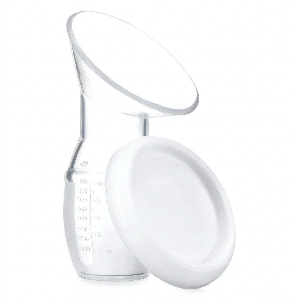 coletor de leite materno silicone manual com tampa portátil para amamentação sem vazamento