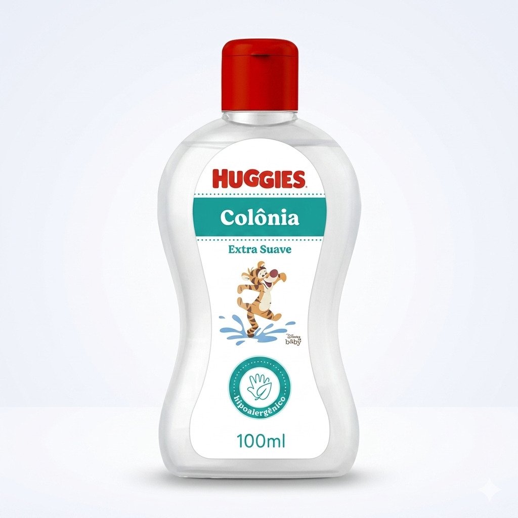 Colônia Huggies bebê extra suave sem álcool 100ml hipoalergênica