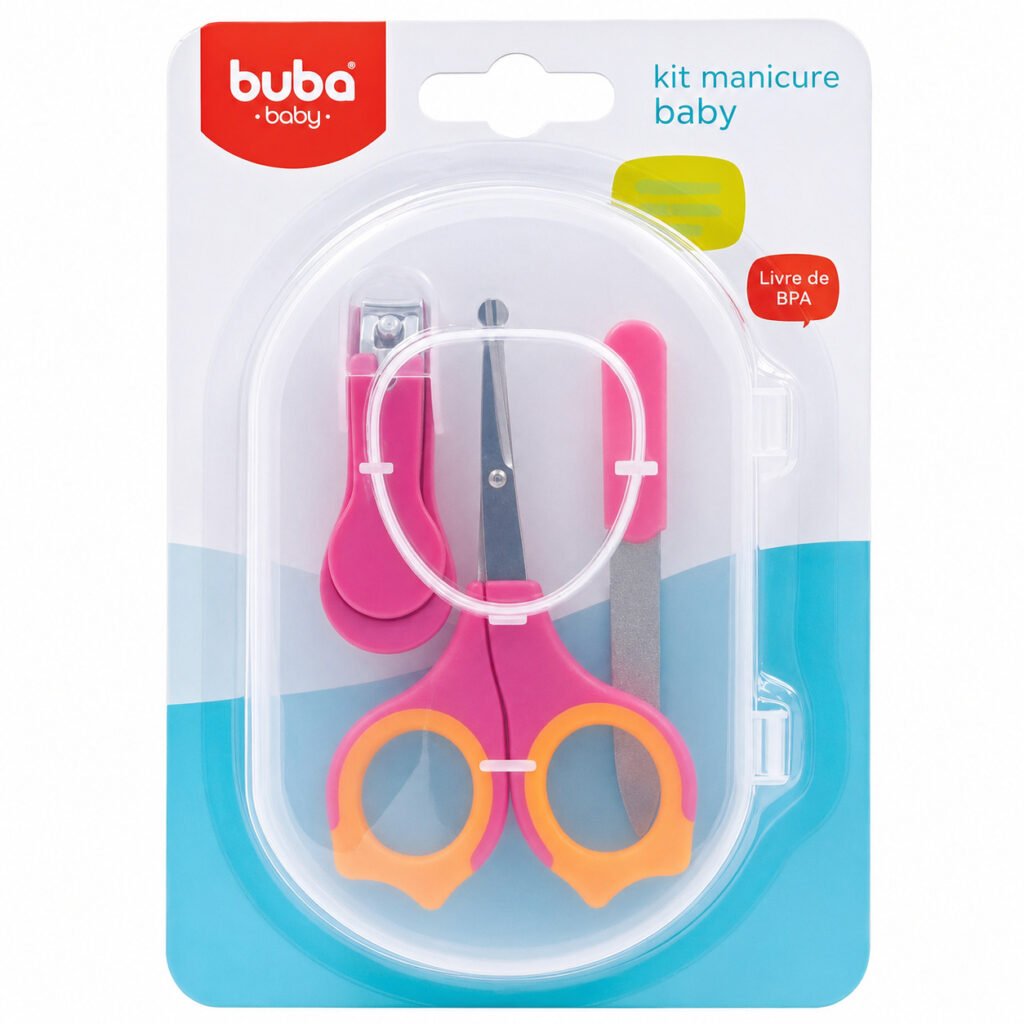 Cortador e tesoura bebê Buba kit manicure infantil completo