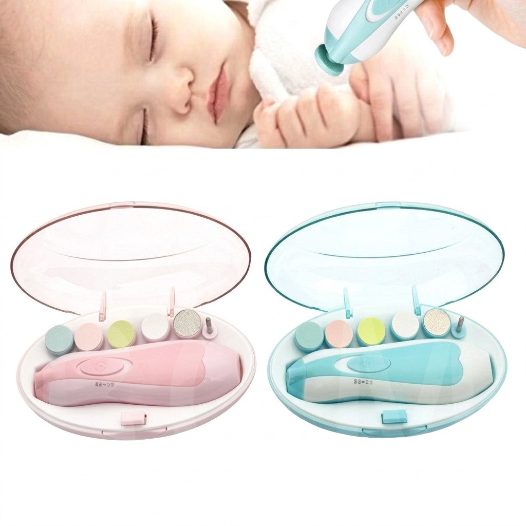 cortador de unha elétrico para bebê seguro silencioso com kit de lixas coloridas recém nascido