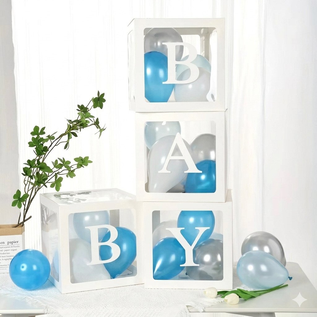 cubos baby 30cm branco decoração chá de bebê revelação sem balões decoração festa bebê moderna