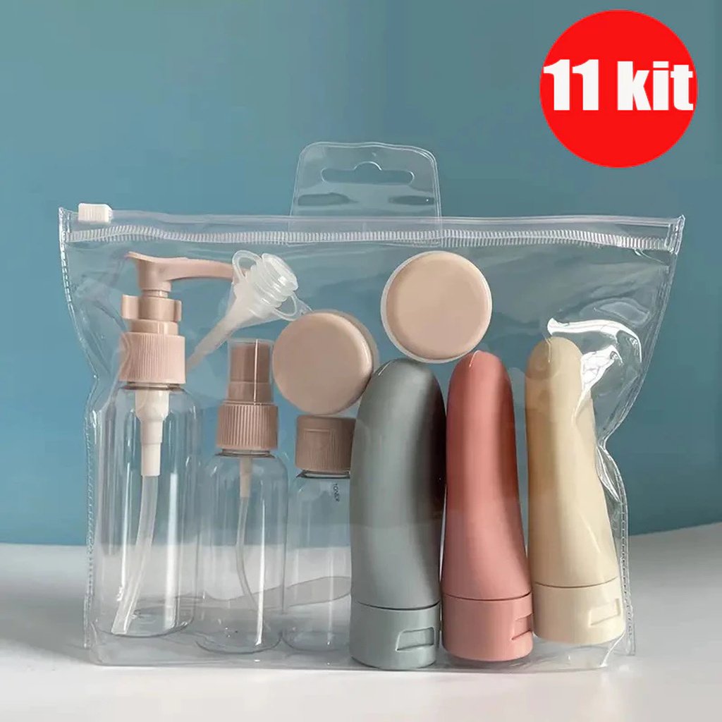 kit frascos maternidade portátil organizador viagem bebê com necessaire transparente