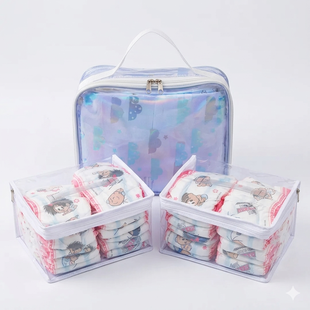 kit porta fraldas bebê necessaire higiene organizador bolsa maternidade impermeável