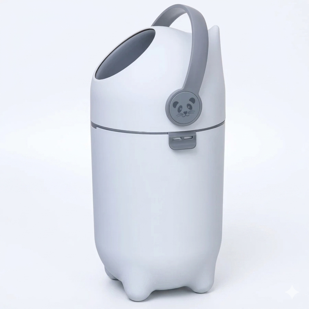Lixeira mágica infantil anti cheiro com design panda para quarto de bebê