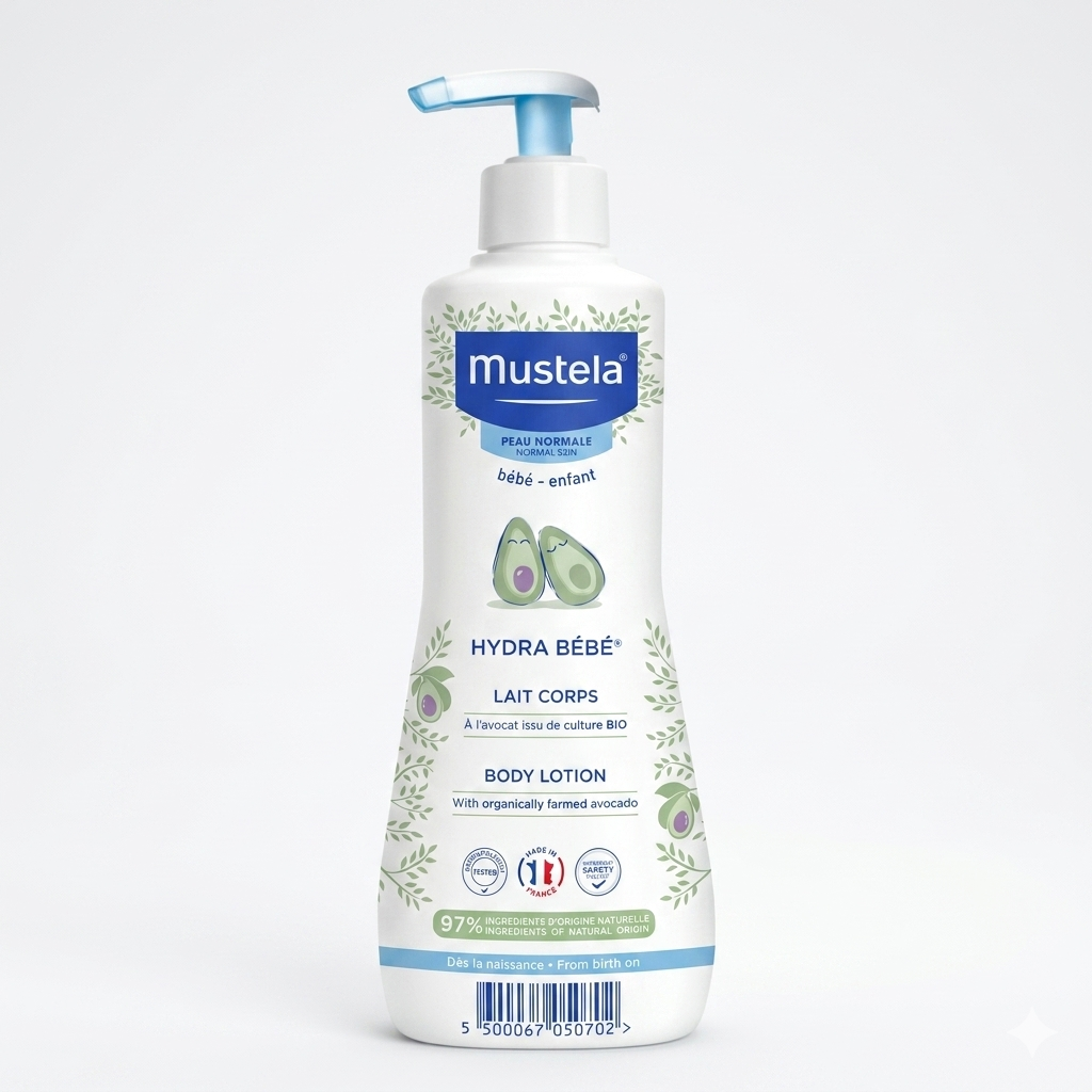 Loção hidratante Mustela Hydra Bebê 500ml com abacate orgânico