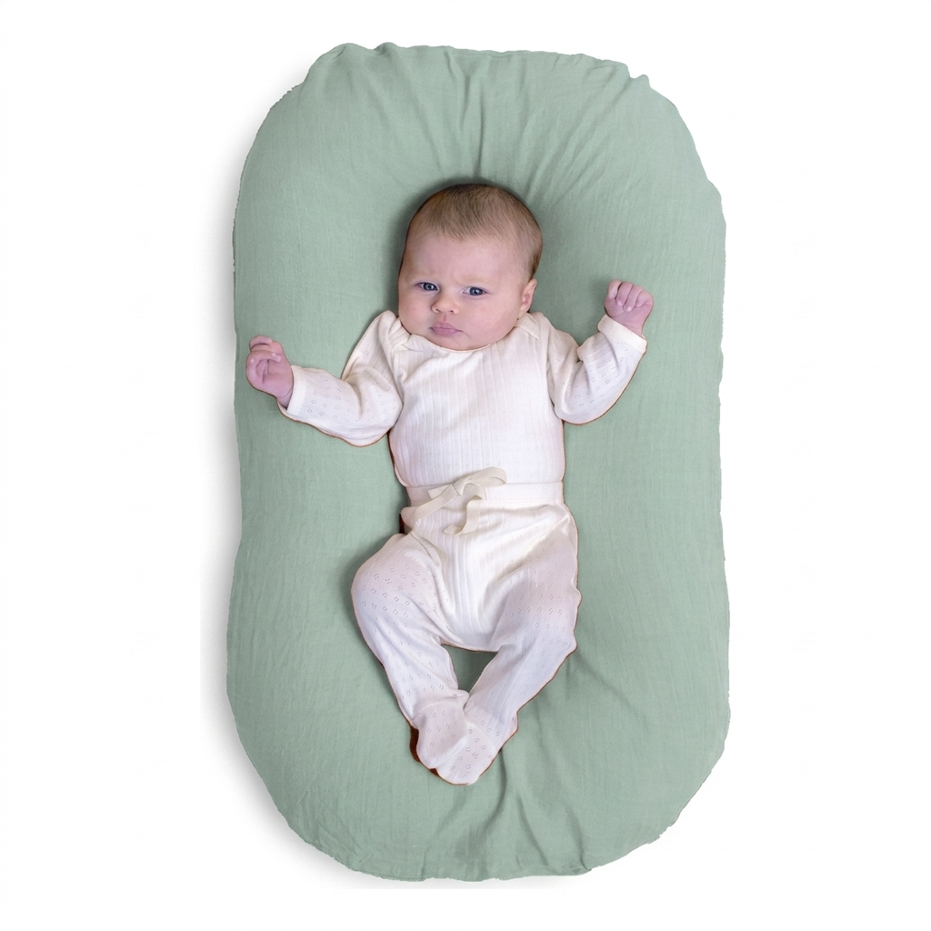 ninho casulinho bebe sensorial algodao 250 fios verde conforto recem nascido