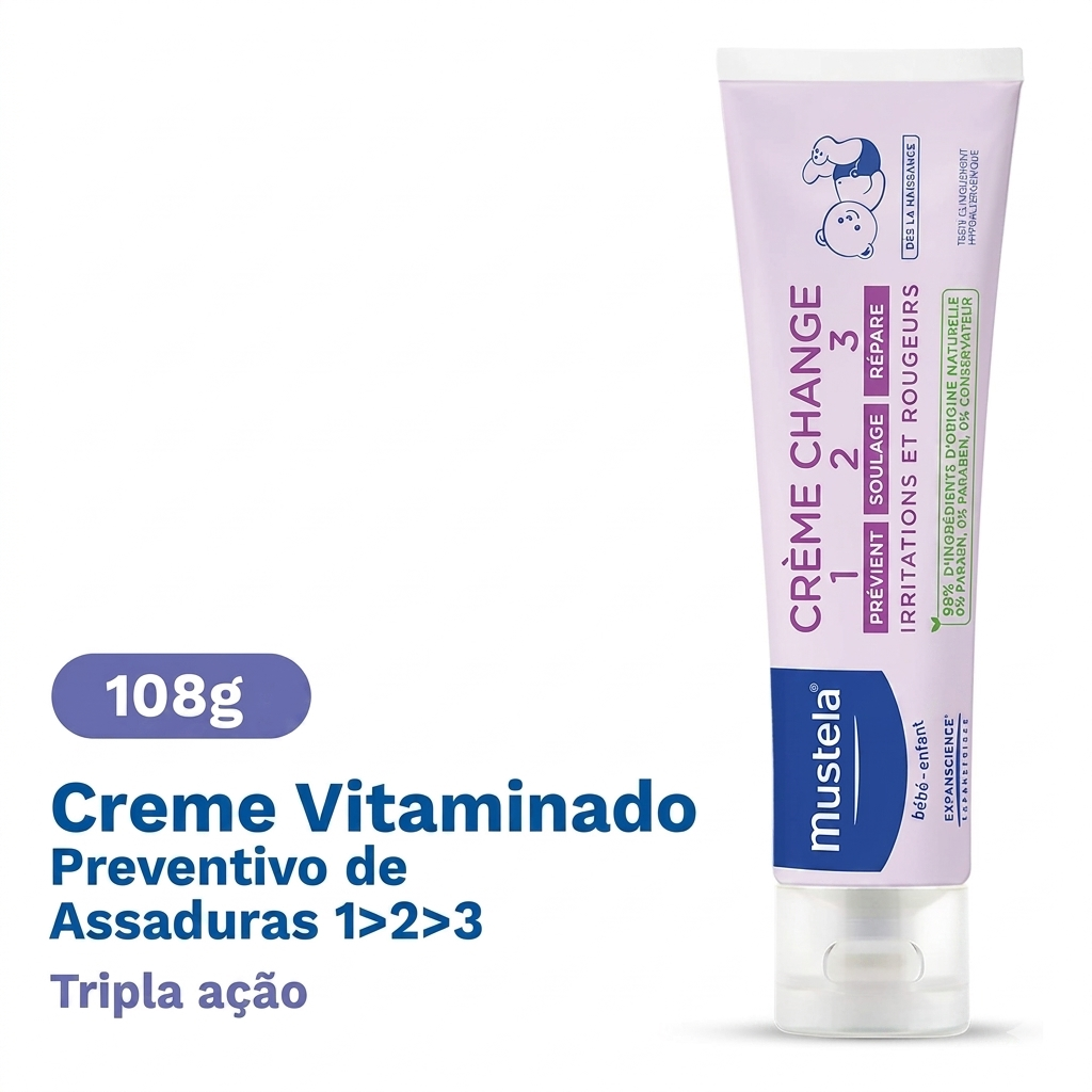 creme preventivo assaduras bebê mustela barreira protetora pele