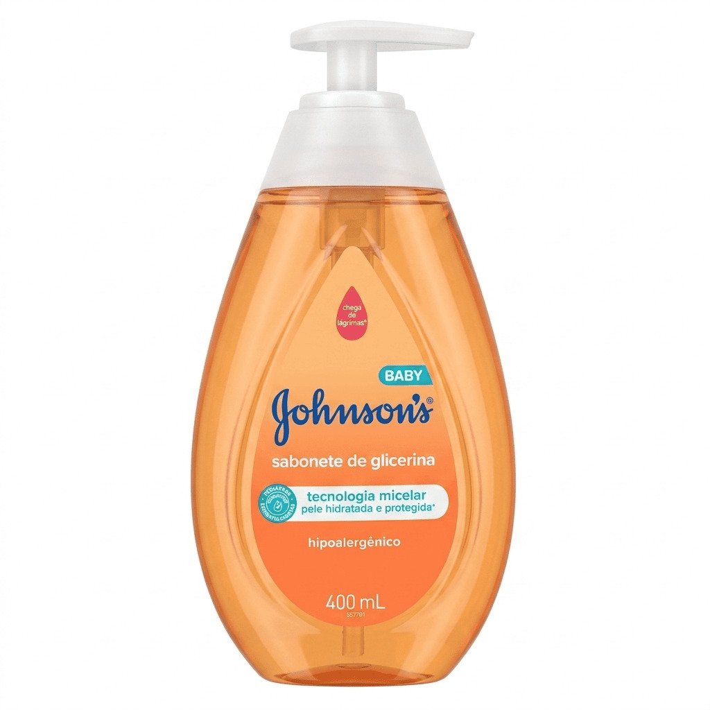 Sabonete líquido Johnsons Baby glicerina 400ml hipoalergênico tecnologia micelar para bebê