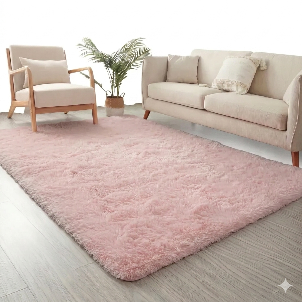 tapete felpudo rosa quarto menina macio antiderrapante decoração infantil bebê