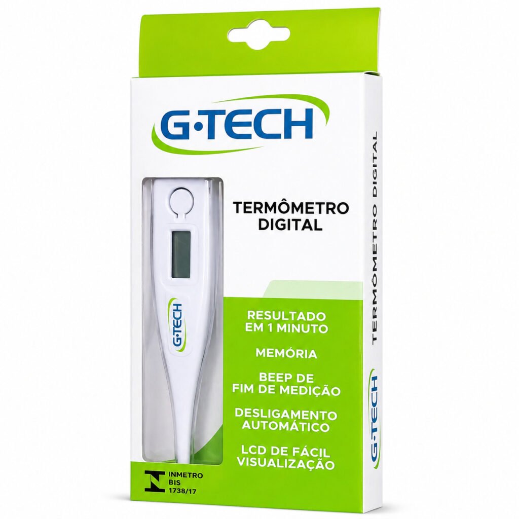 termometro digital g tech branco para bebe medicao rapida