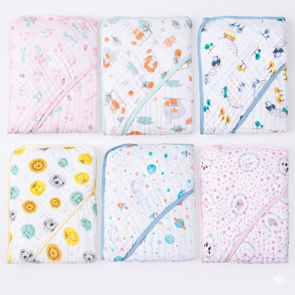 toalha de banho fralda sofy para bebê com capuz macia absorvente recém nascido estampada