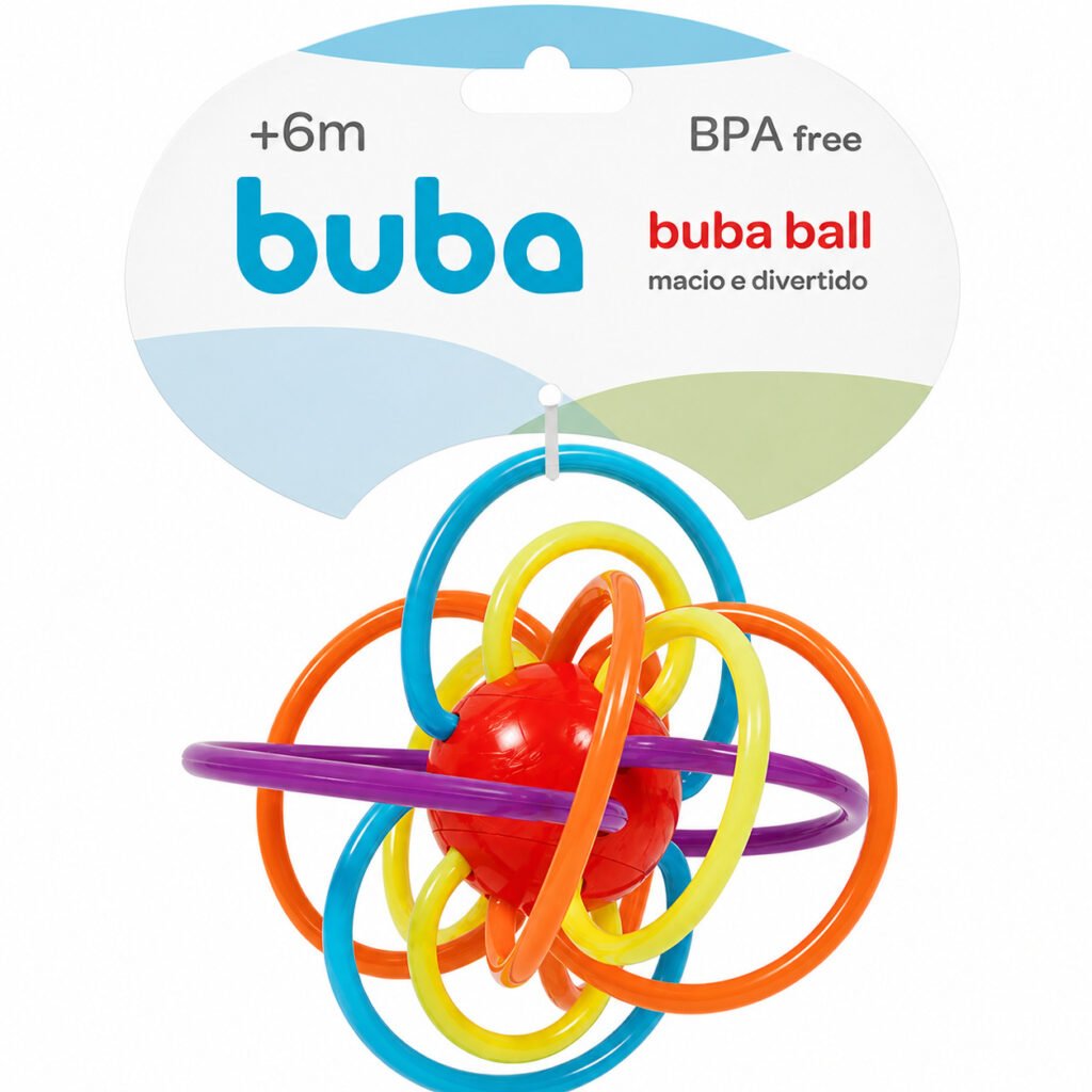 Brinquedo baby ball colorido com chocalho buba macio para bebê
