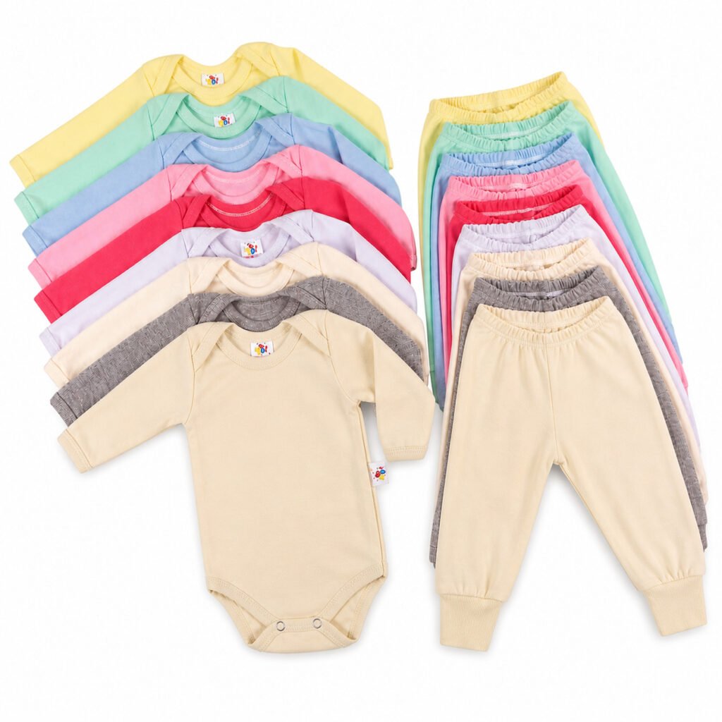 Conjunto bebê body manga longa com calça mijão confortável