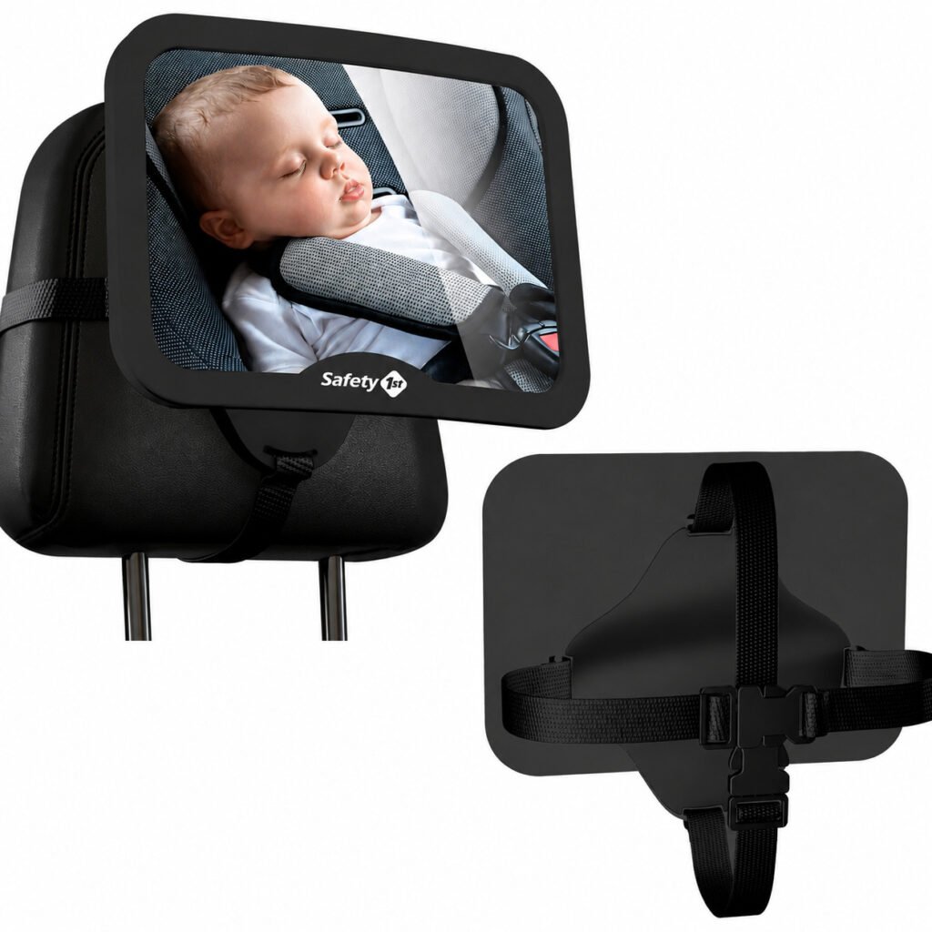 Espelho para carro Safety 1st com visão ampla do bebê no assento traseiro infantil.