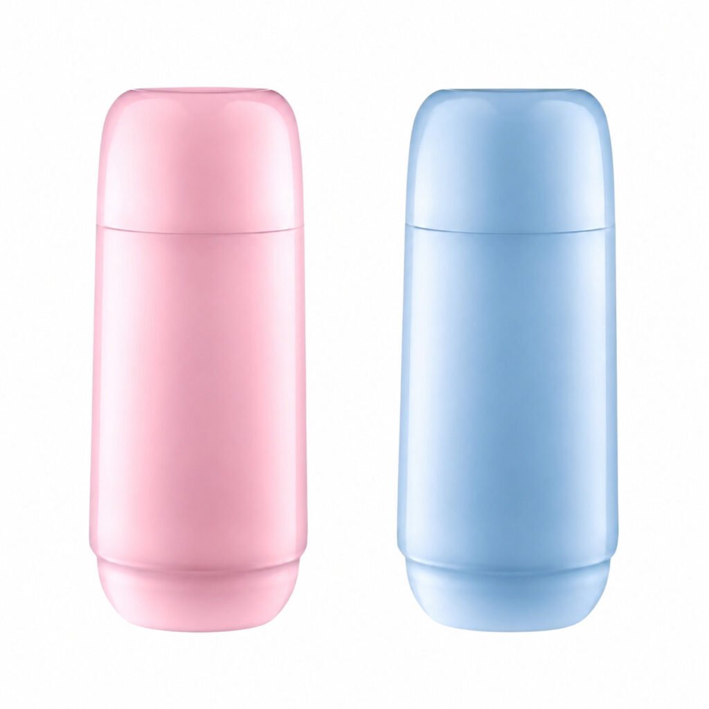 Garrafa térmica portátil rosa e azul para água do bebê