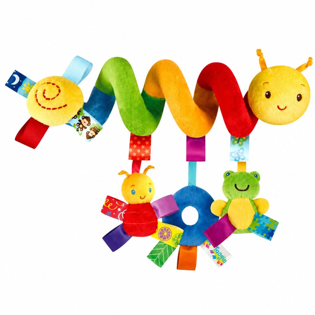 móbile espiral colorido para carrinho e berço bebê sensorial
