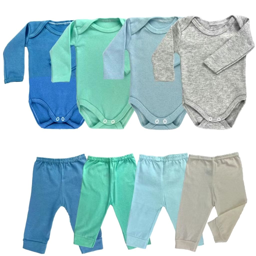 roupa bebê recém nascido algodão conjunto body e calça
