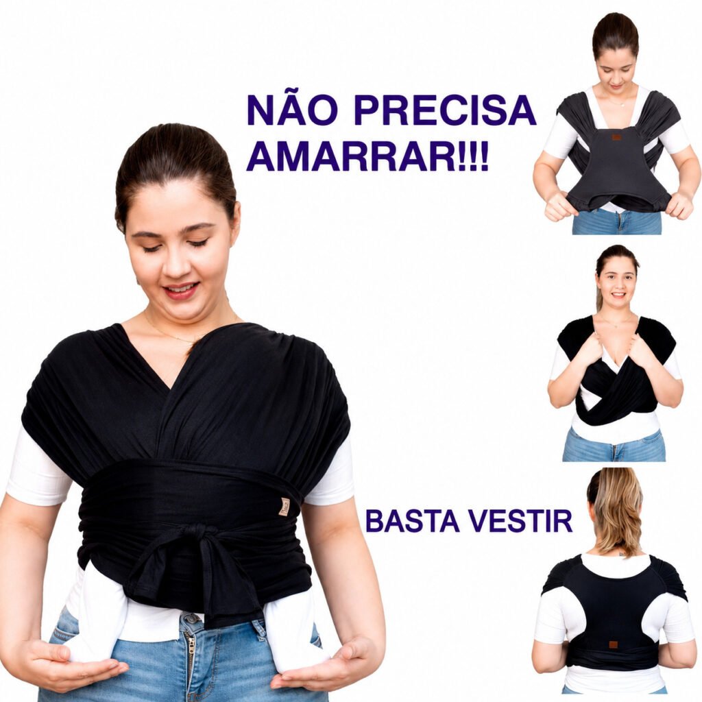 Sling ergonômico para bebê com ajuste confortável e prático