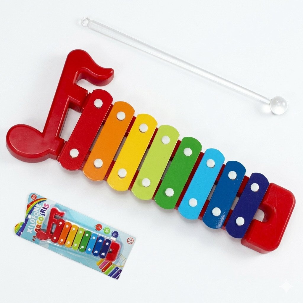xilofone infantil colorido 8 notas instrumento musical educativo