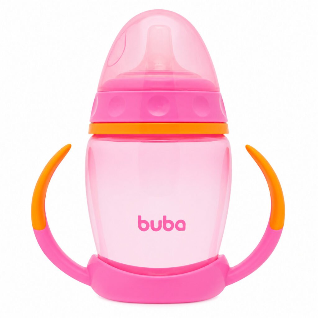 Copinho de bebê Buba com alça removível indicado para bebês acima de 6 meses.