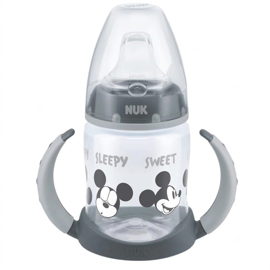 Copo de treinamento Nuk 150ml com alças antivazamento e controle de temperatura.