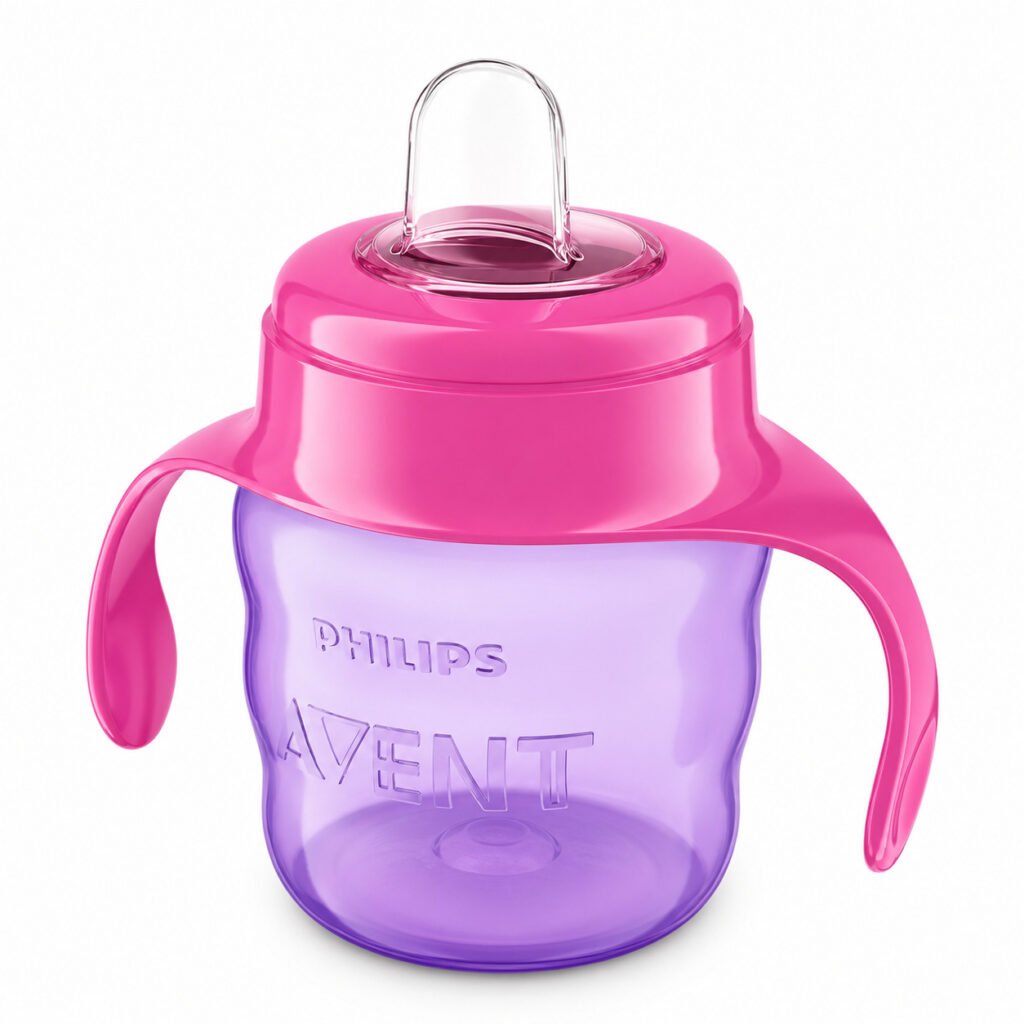 Copo Philips Avent Easy Sip para bebê acima de 6 meses facilitando a transição da mamadeira.
