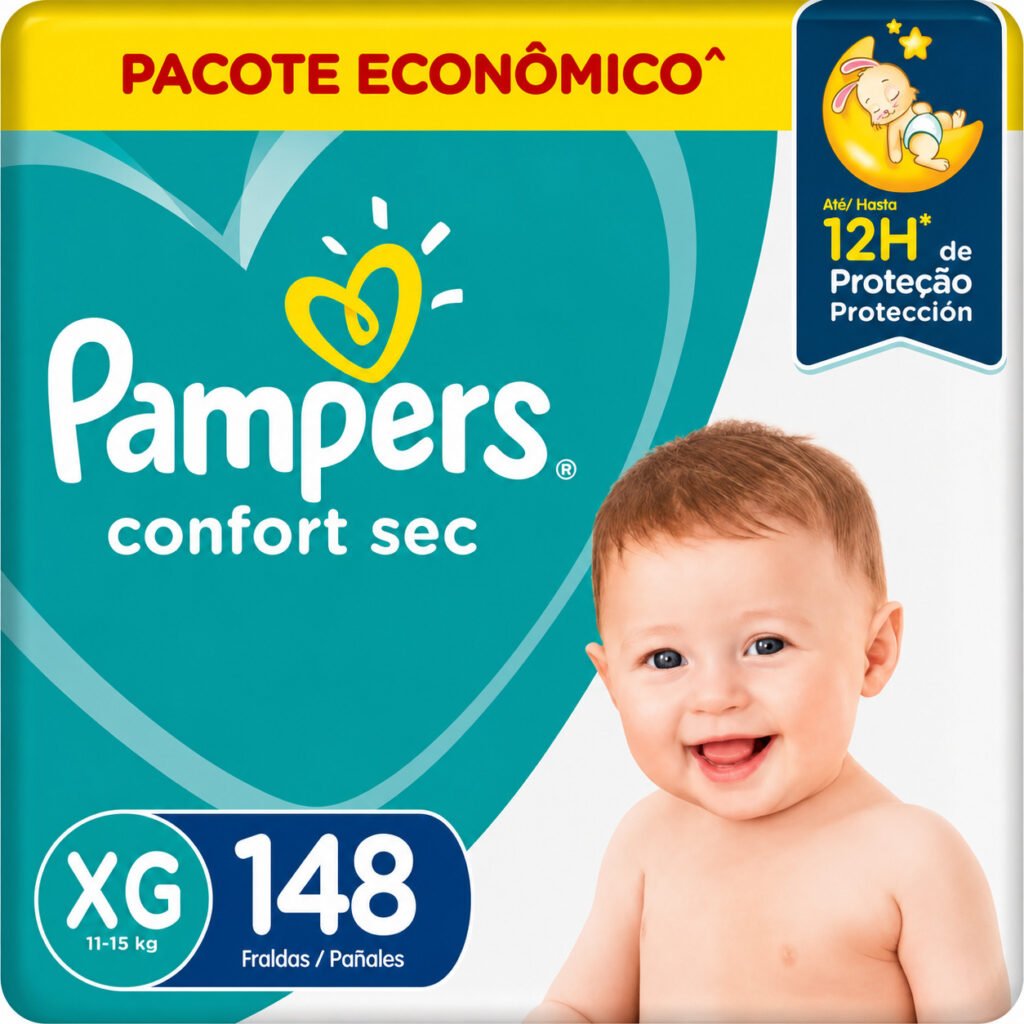 Fralda Pampers Confort Sec XG para bebês de 11 a 15 kg
