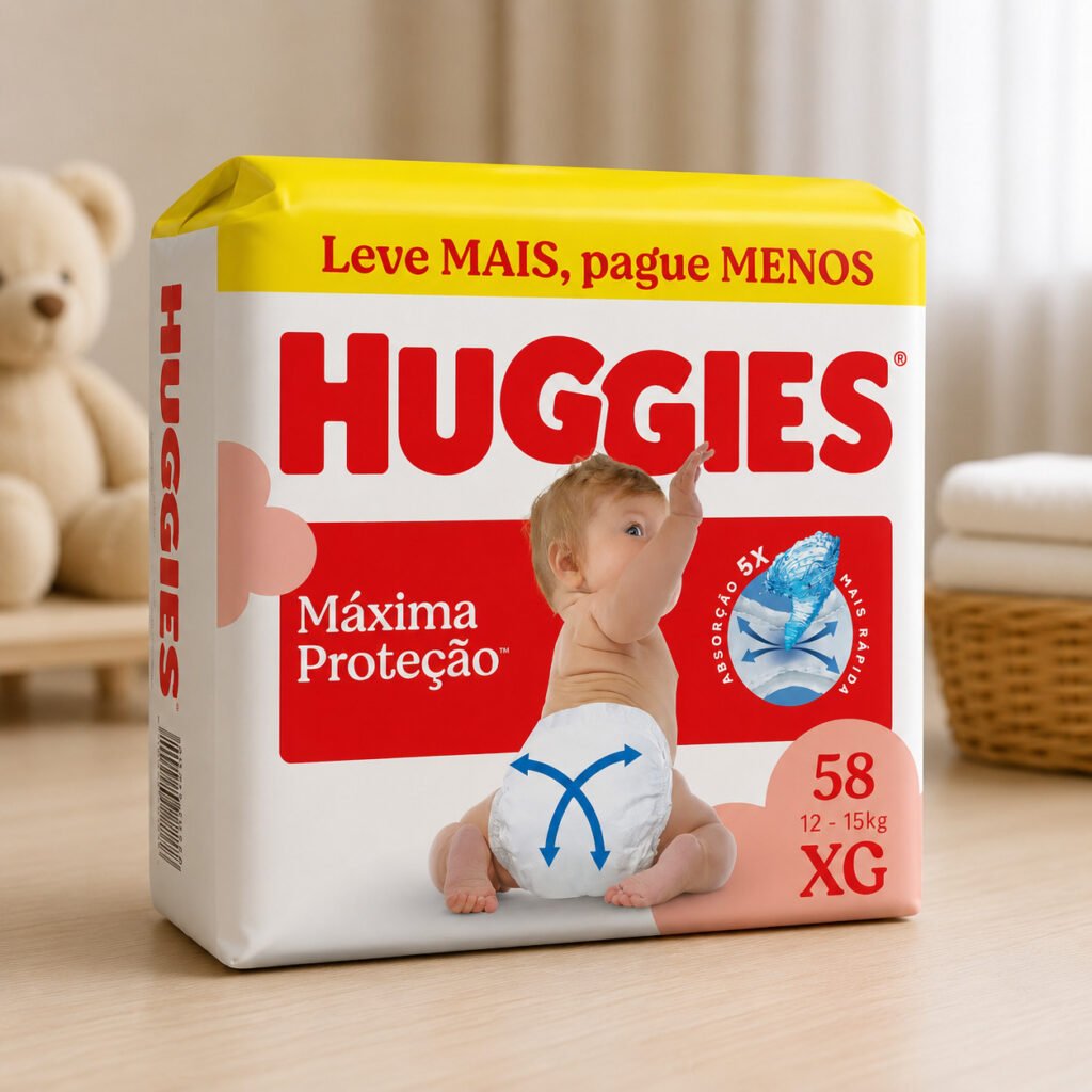 Fralda descartável Huggies XG confortável e segura