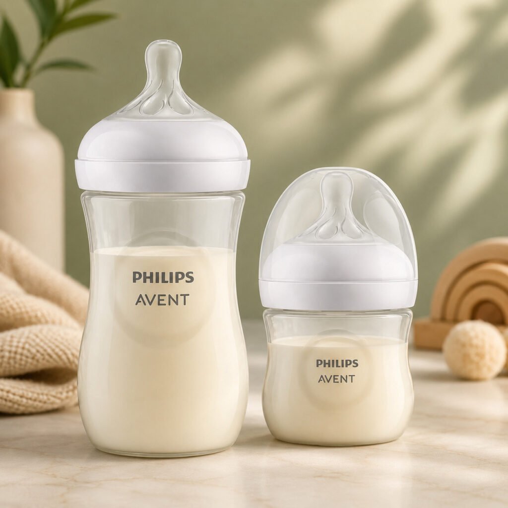 Kit Duplo Mamadeiras Avent Pétala 125ml e 260ml com bicos anticólica.