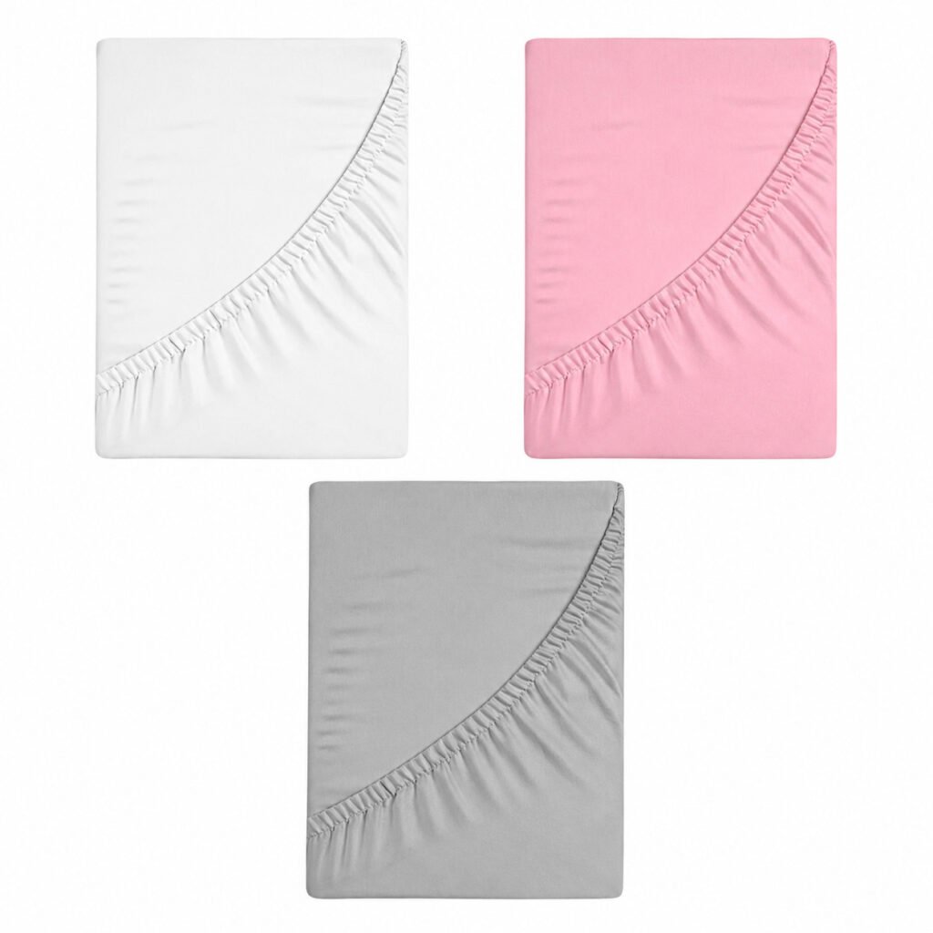 Jogo de lençóis para berço americano 130x70cm em percal 400 fios confortável para meninas e meninos.