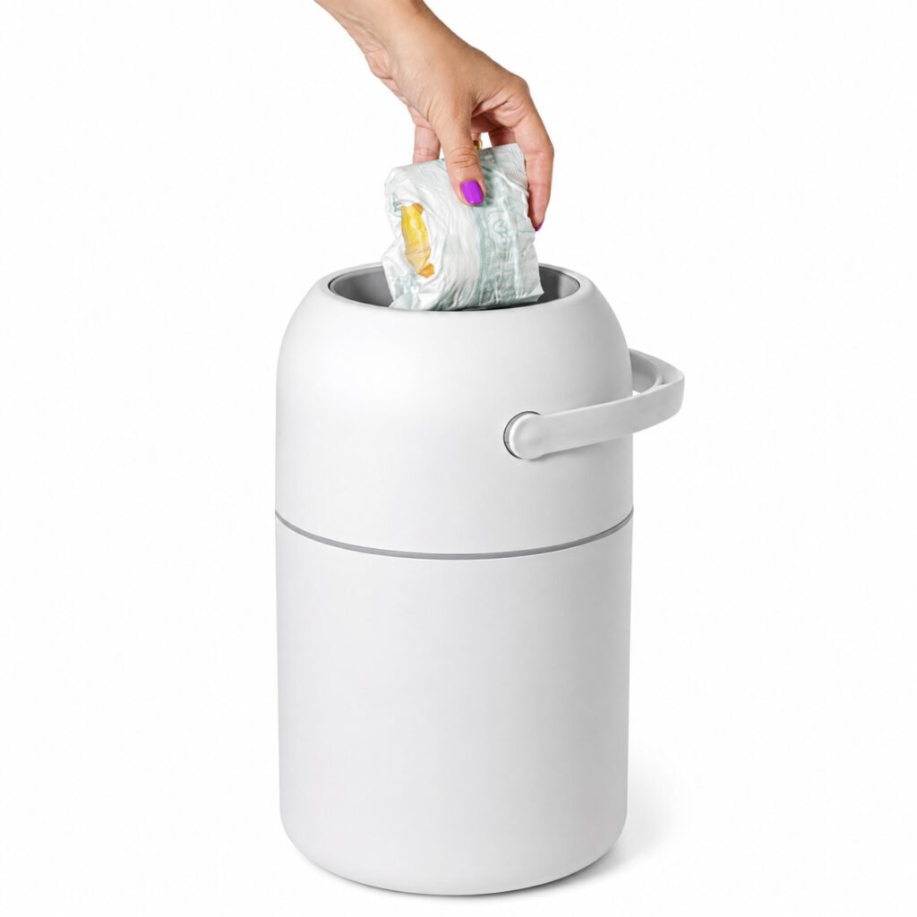 Lixeira Baby Mel 10L para quarto do bebê com sistema antiodor.