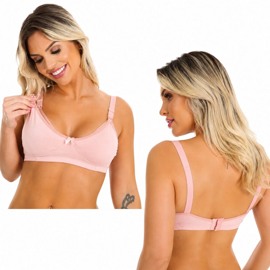 Kit de sutiãs para gravidez e amamentação com excelente sustentação.