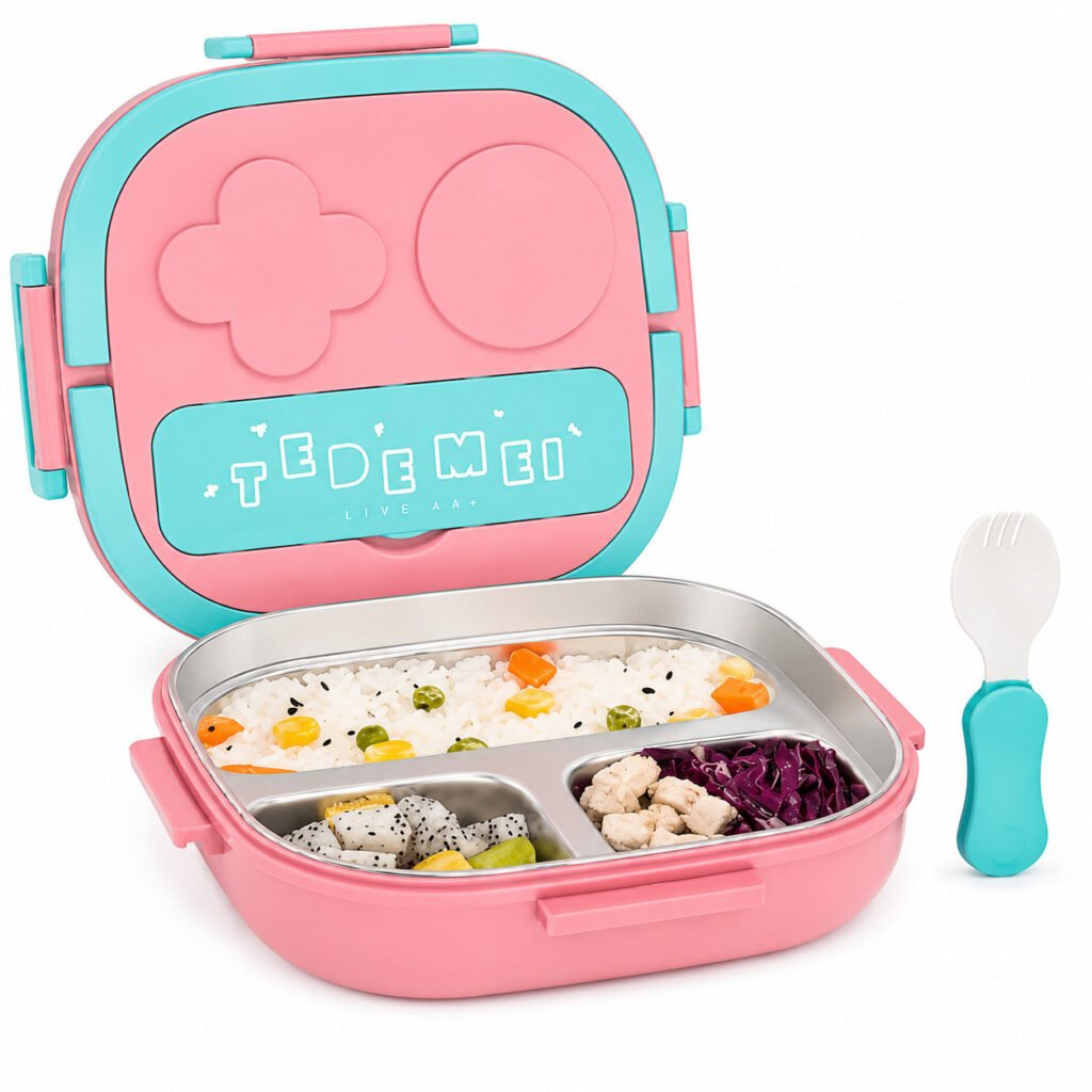 Marmita infantil térmica DBS rosa 550ml em aço inox para levar refeições.