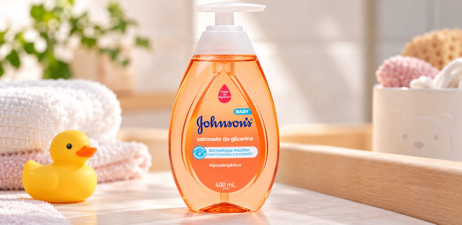 Sabonete líquido de glicerina Johnson’s Baby 400 ml para a higiene do bebê